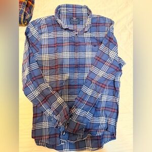 Vineyard Vines Blue and Red Plaid Flannel Shirt